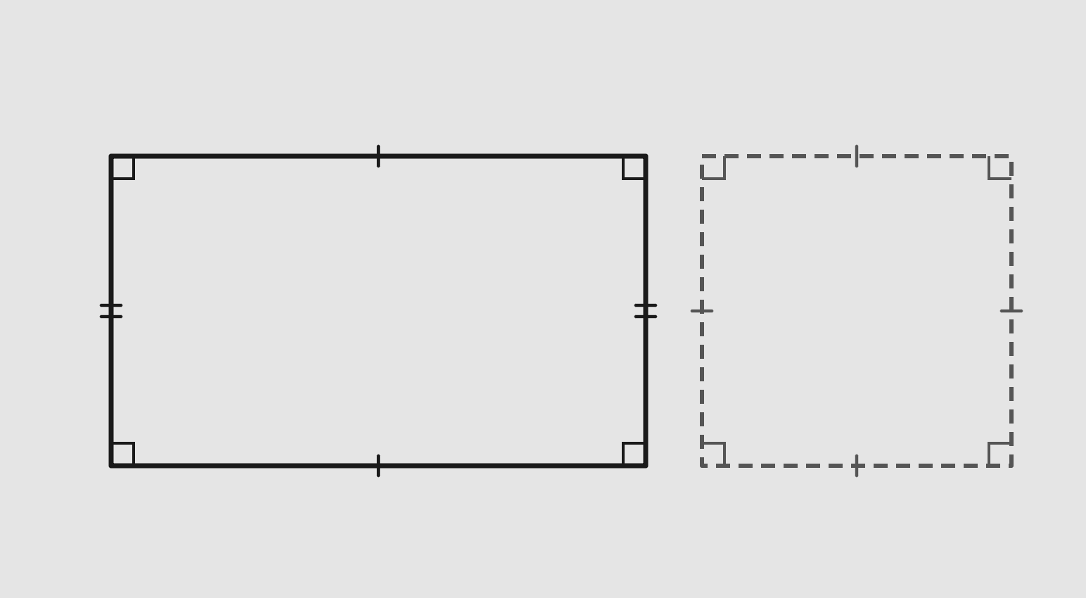 شكل المستطيل والمربع (حالة خاصة)