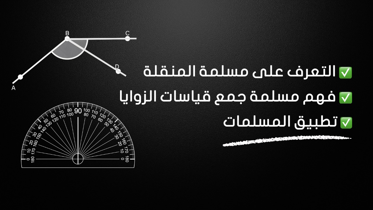 مسلمة المنقلة وجمع قياسات الزوايا