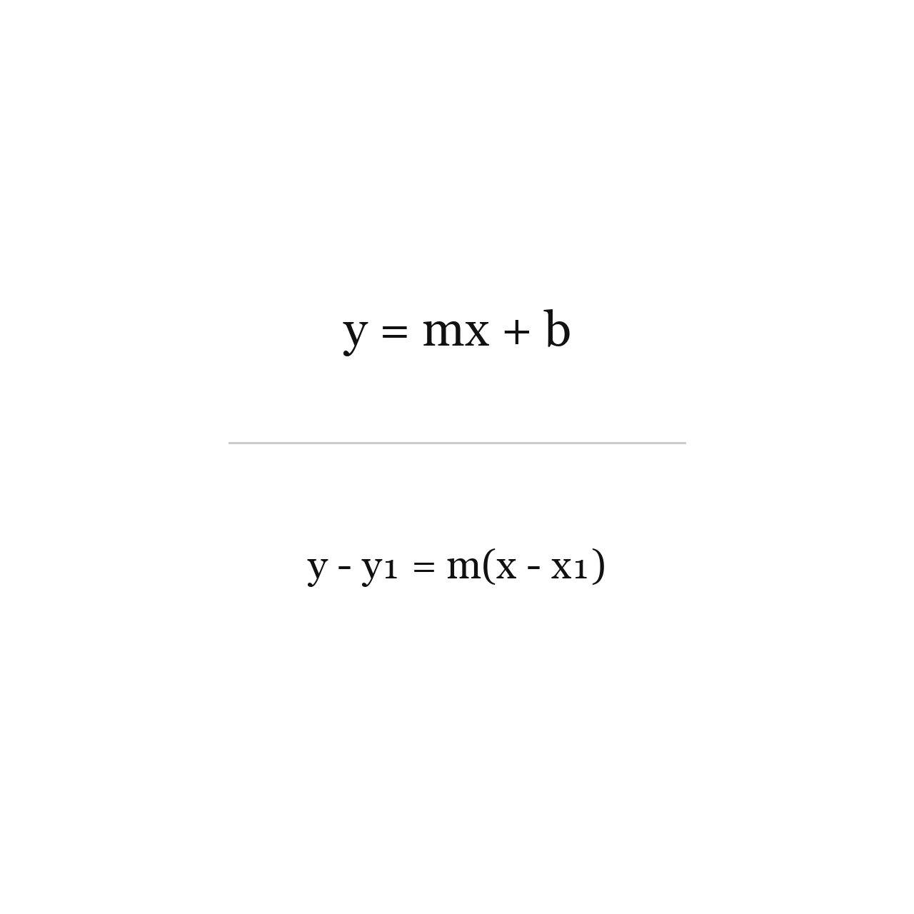 Forms of the Equation of a Line