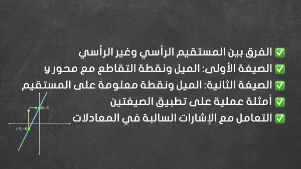 صيغ معادلة المستقيم
