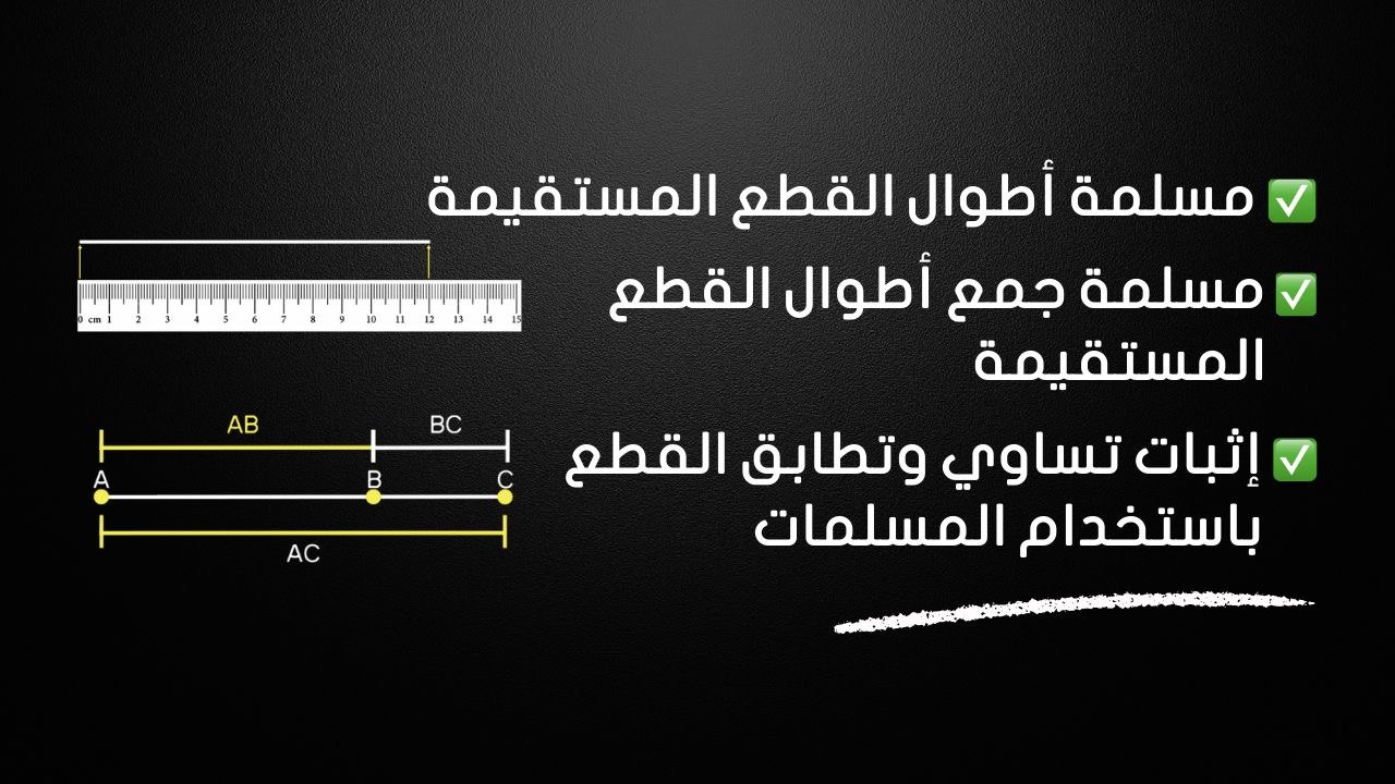 مسلمة أطوال القطع المستقيمة وجمعها