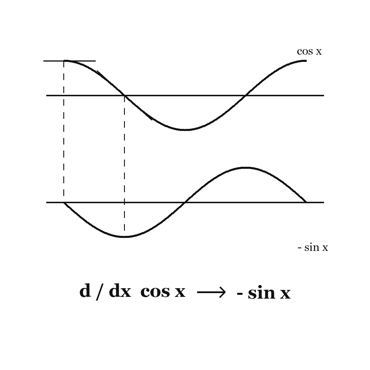 Why the Derivative of Cosine Is Negative