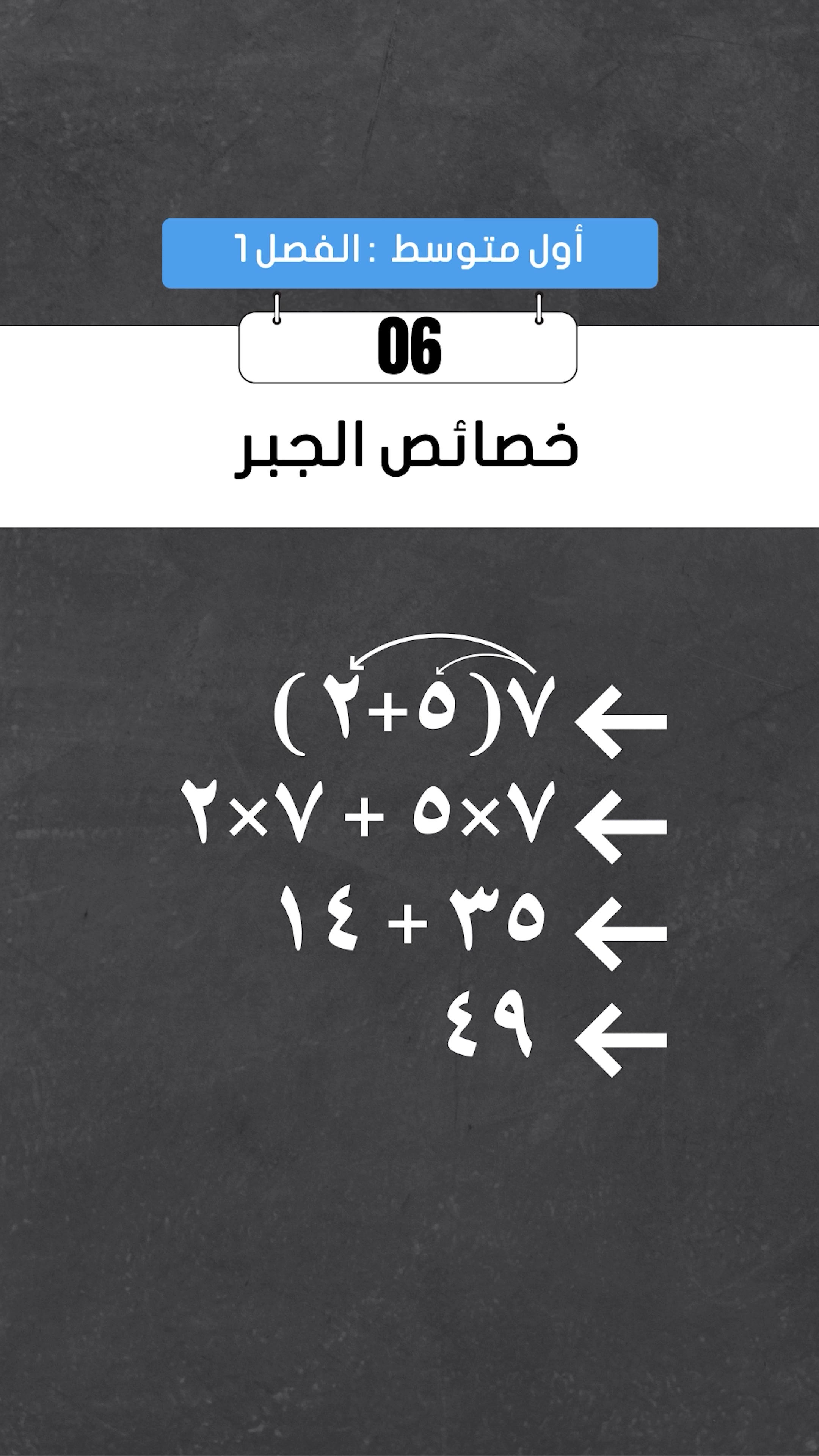  خاصية توزيع الضرب على الجمع