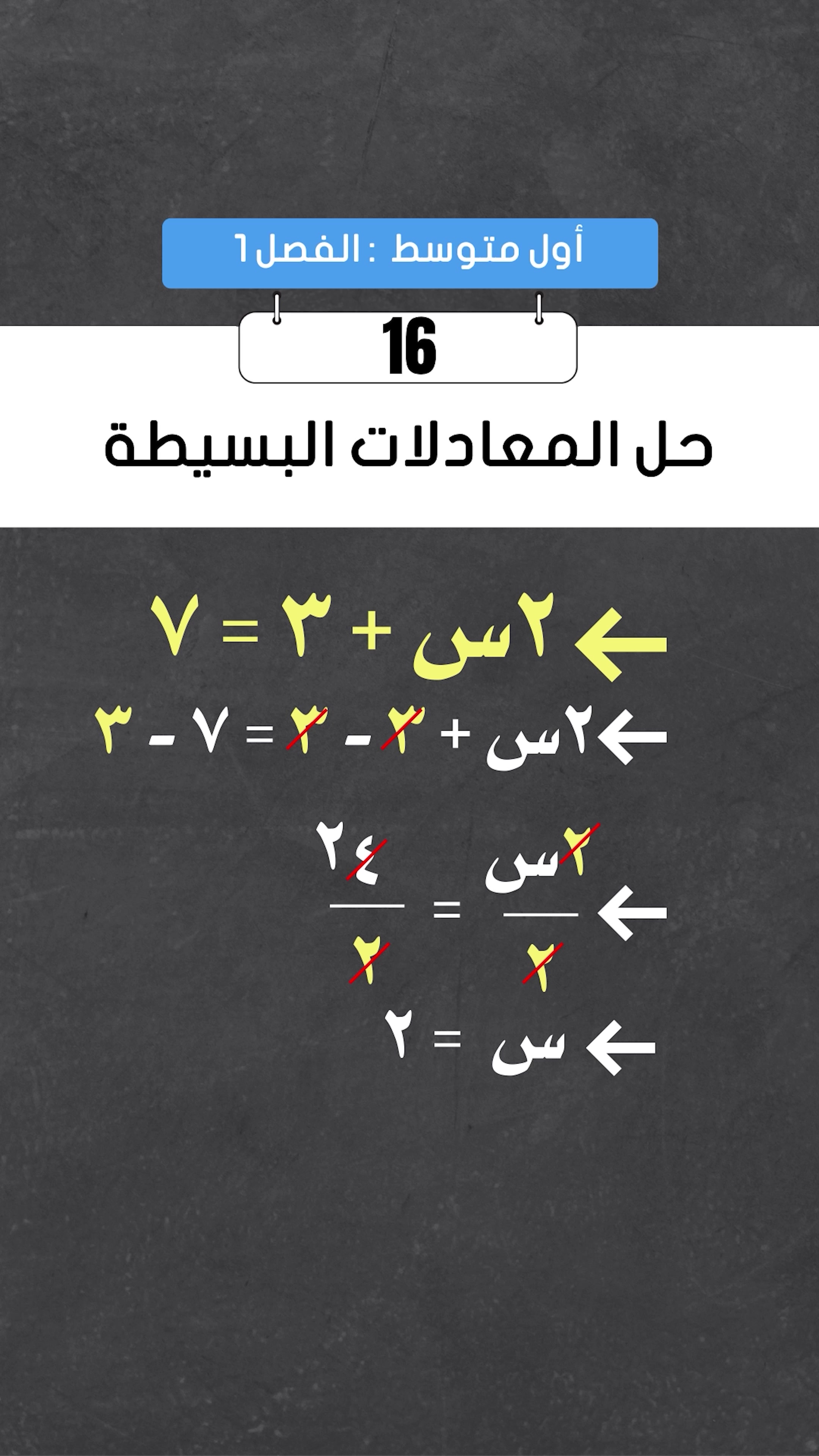 حل المعادلات البسيطة