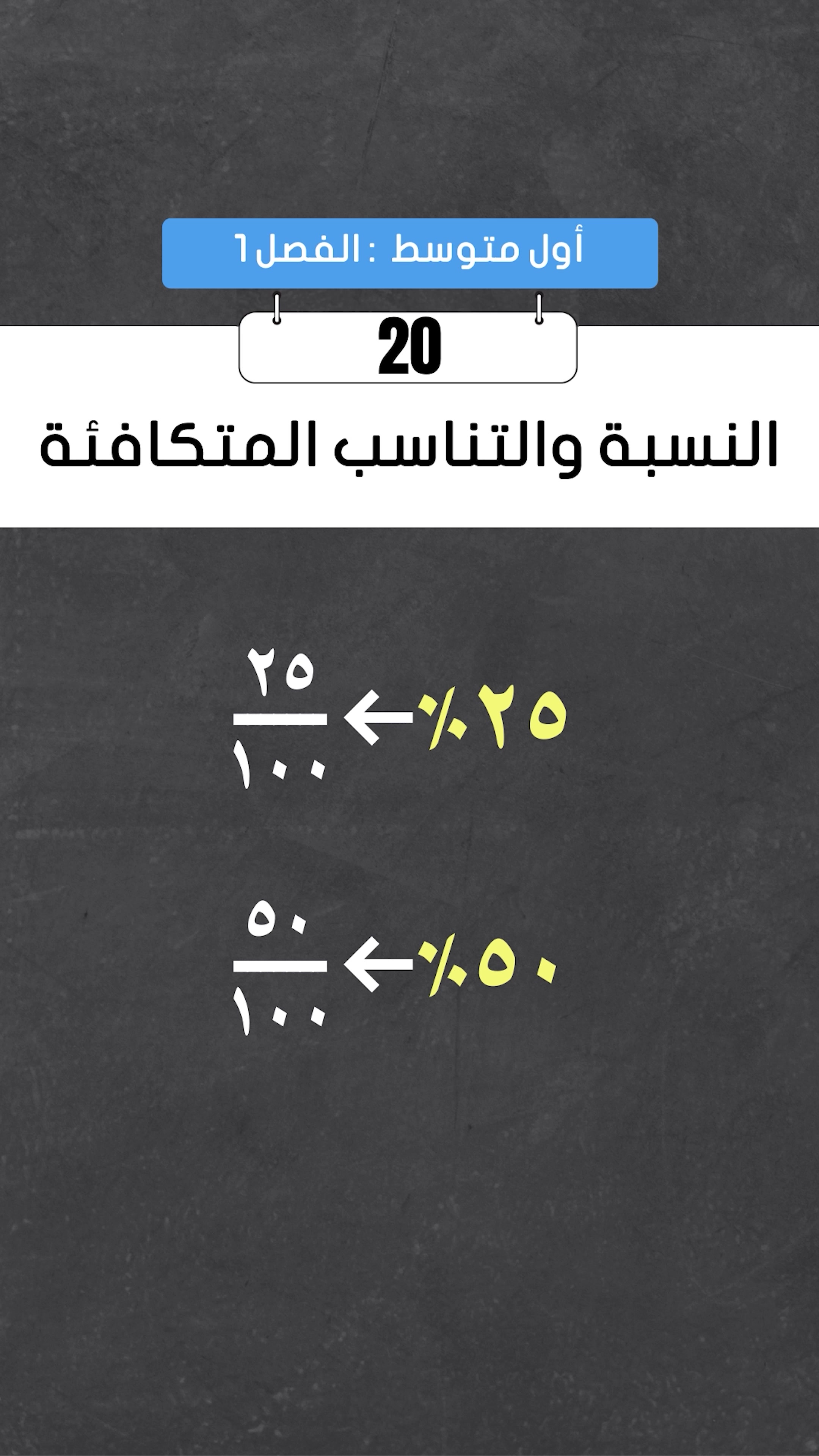 مفهوم النسبة و التناسب