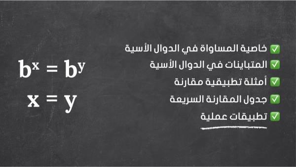 التباين في الدوال الأسية و المساواة