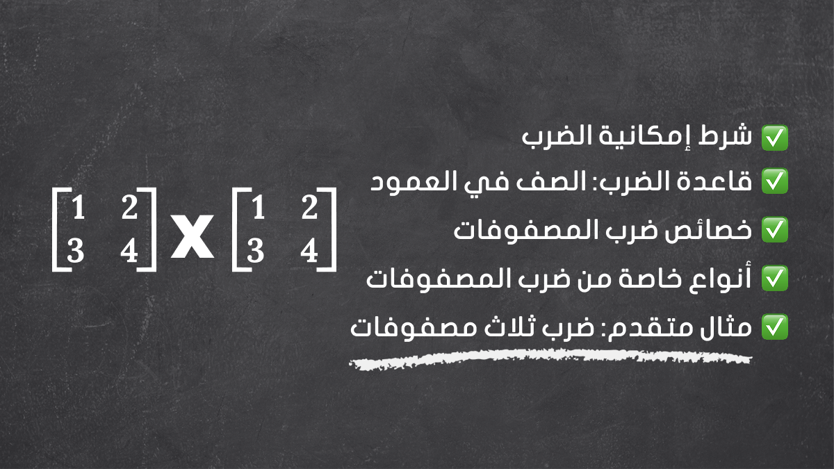 شرح طريقة ضرب المصفوفات
